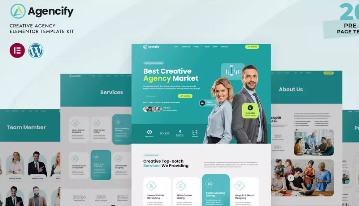 Agencify – Creative Agency Elementor Pro Template Kit