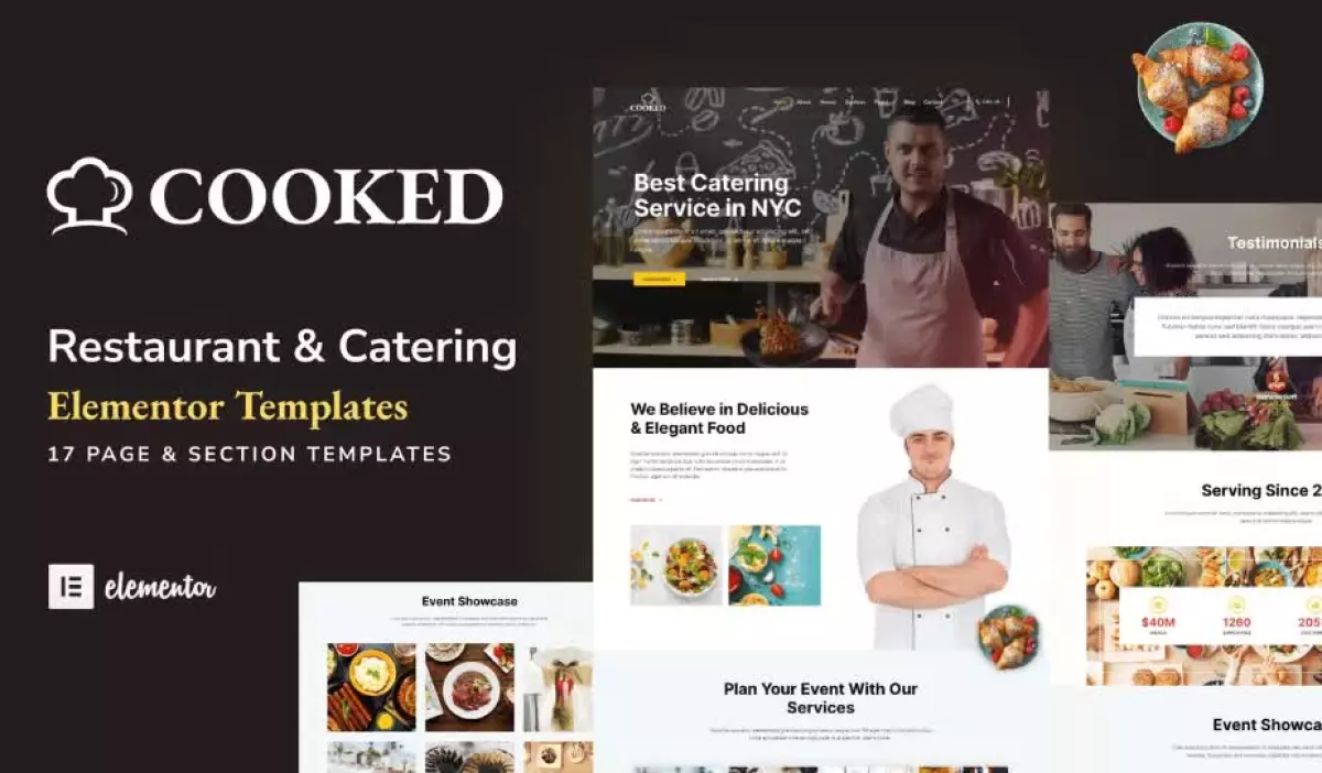 Cooked - Catering & Restaurant Website Elementor Template