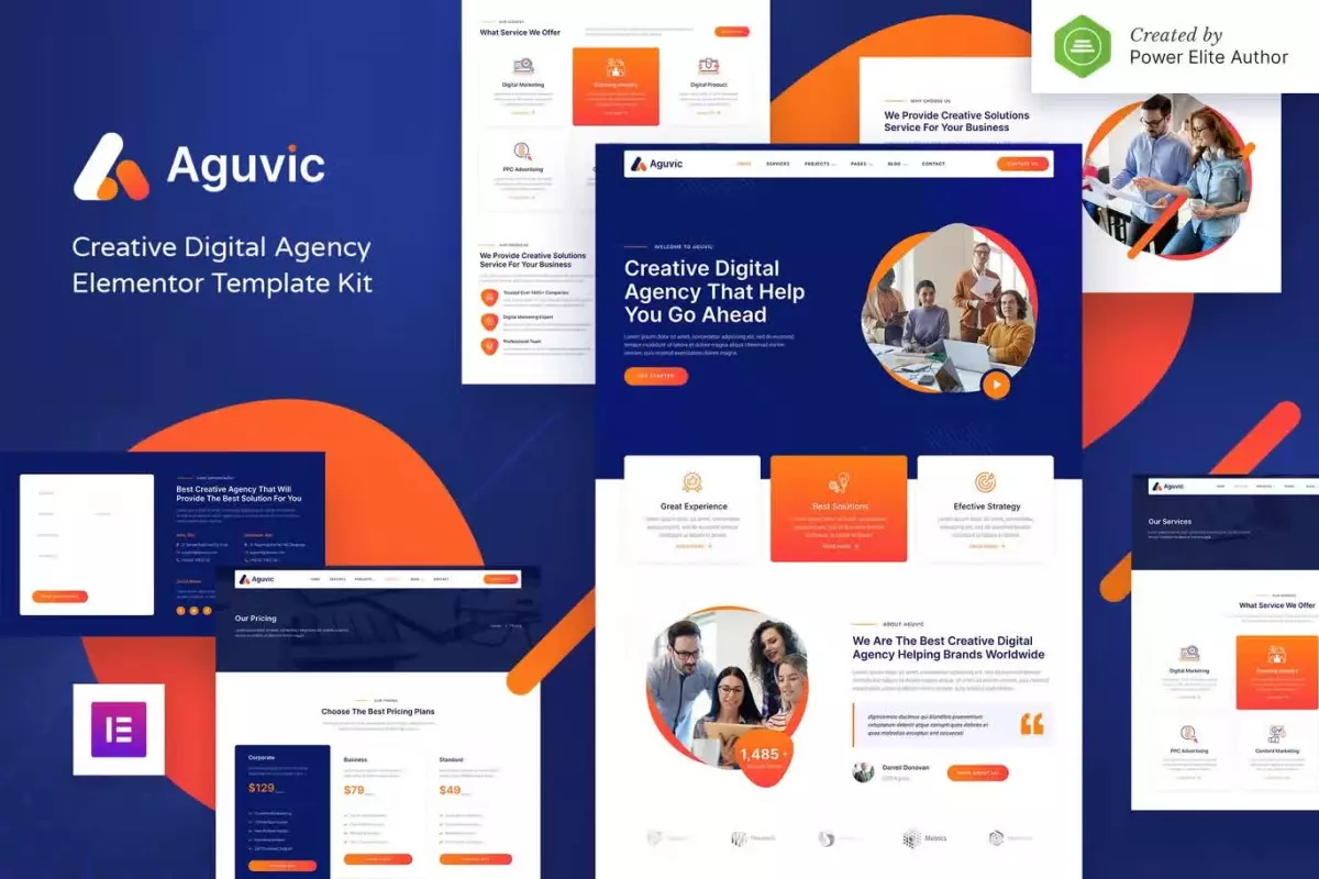 Aguvic - Creative Digital Agency Elementor Template