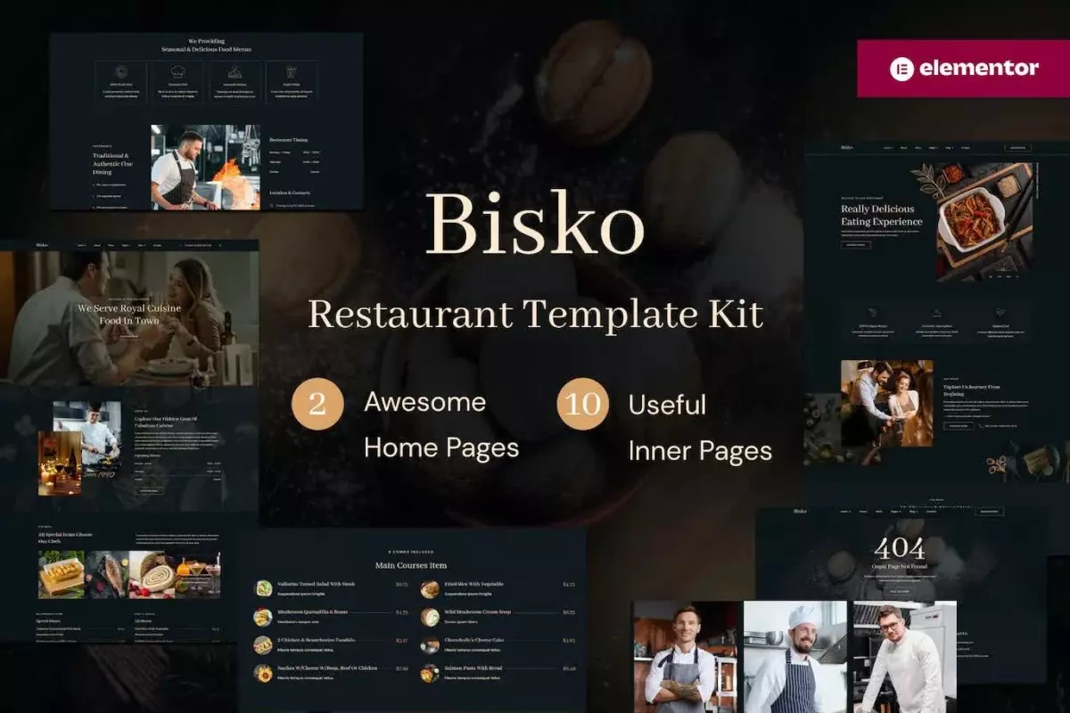 Bisko - Restaurant &amp; Cafe Elementor Template