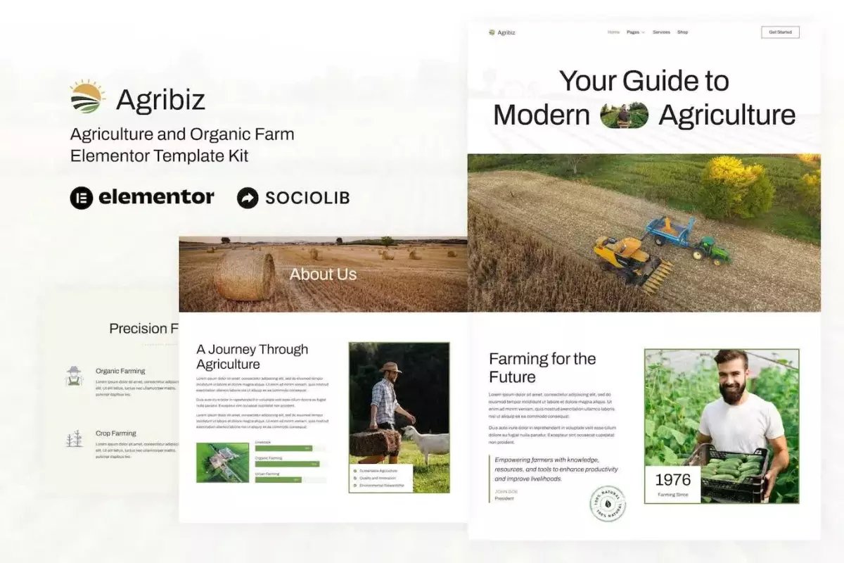 Agribiz - Agriculture &amp; Organic Farm Elementor Template