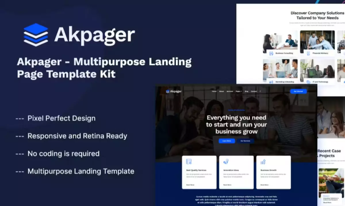 Akpager – Multipurpose Landing Page Template Kit