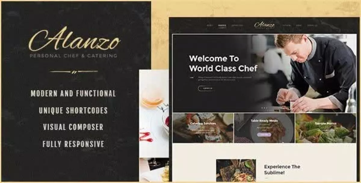 Alanzo | Personal Chef & Wedding Catering Event WordPress Theme