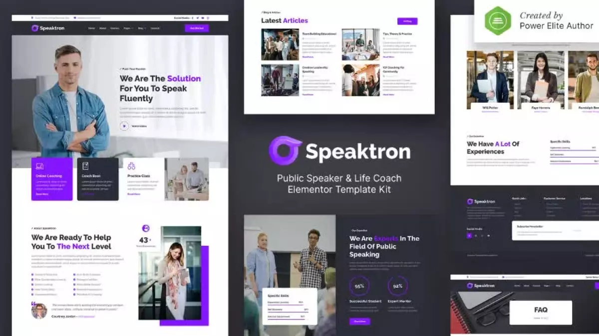 Speaktron – Public Speaker & Life Coach Elementor Template