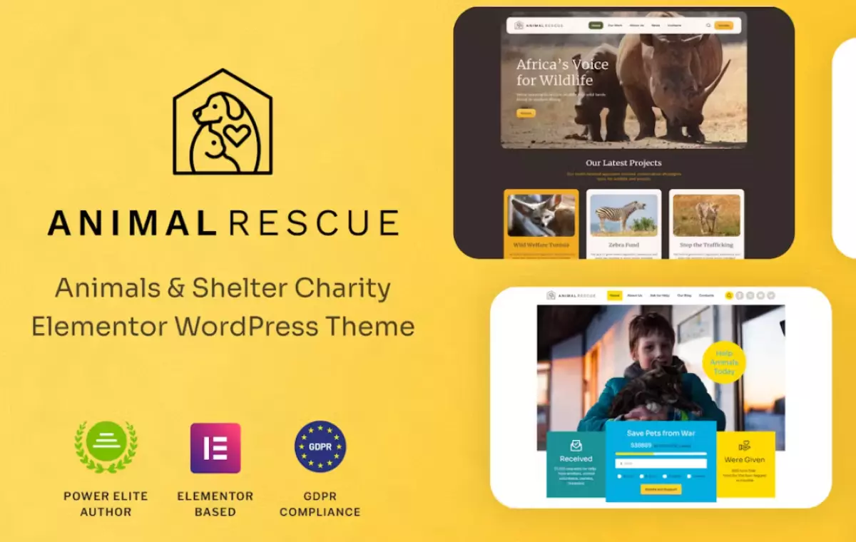 Animal Rescue - Shelter Charity WordPress Theme