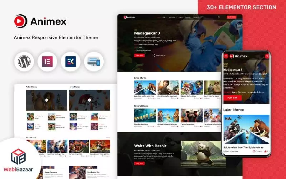 Animex - Special Effects Design Services Elementor WordPress theme WordPress Theme 1.0