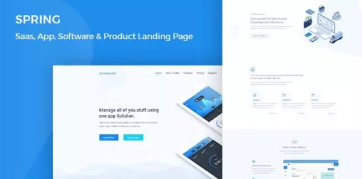 Spring – Software and App Landing WordPress Theme