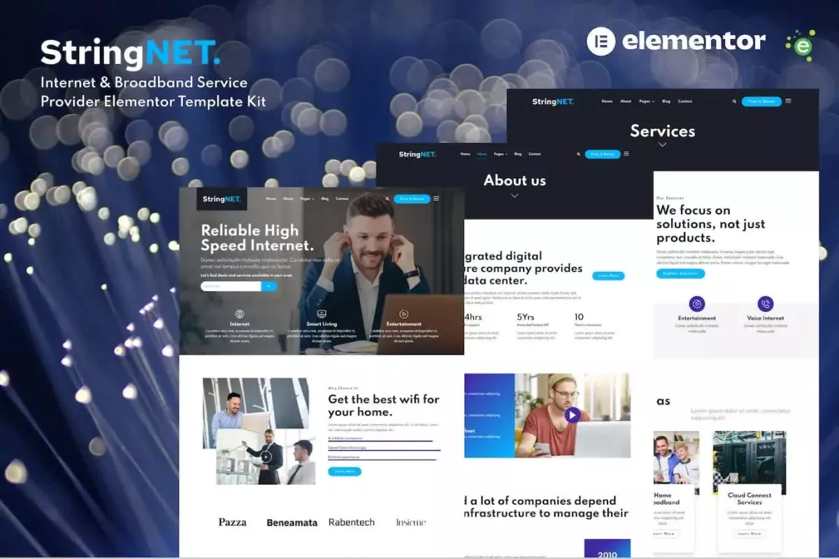 StringNET - Internet &amp; Broadband Service Provider Elementor Template