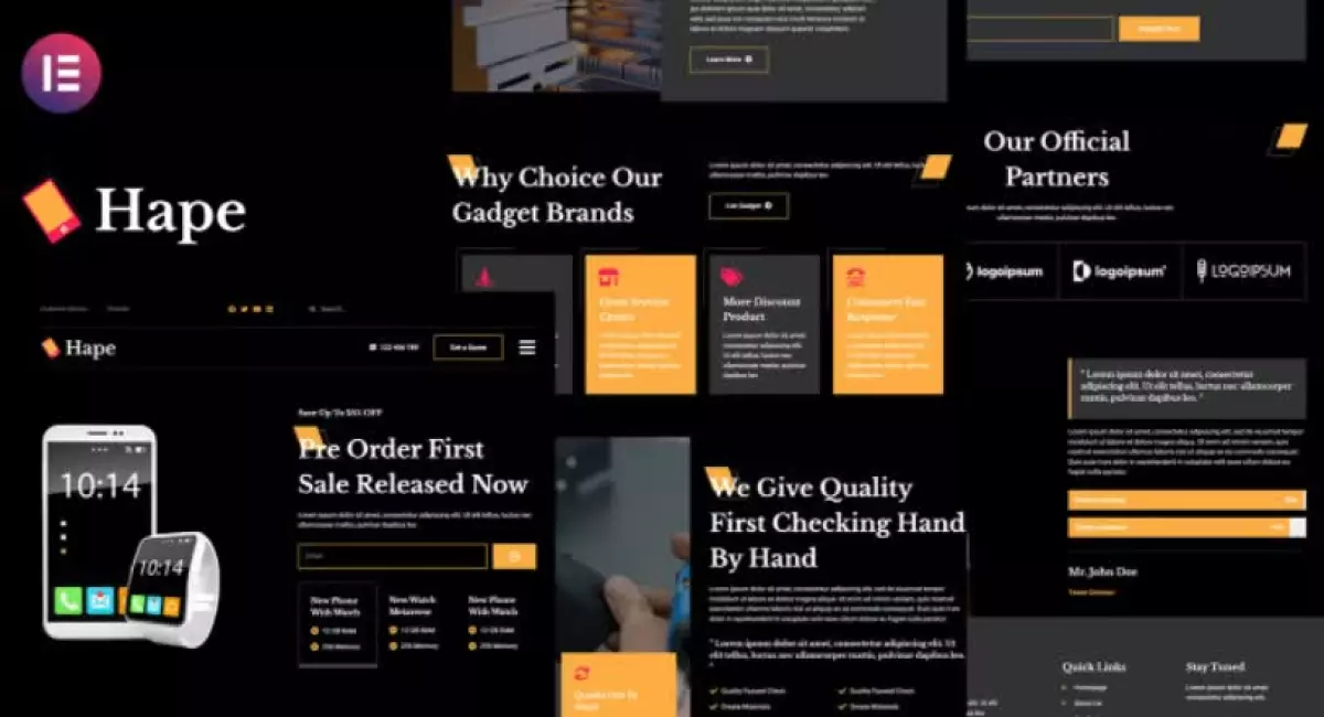 Hape - Gadget Showcase Elementor Template