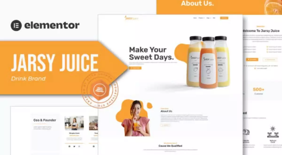 Jarsy Juice - Drink Brand Elementor Template