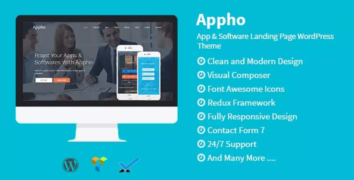 Appho - App &amp; Software Landing Page WordPress Theme