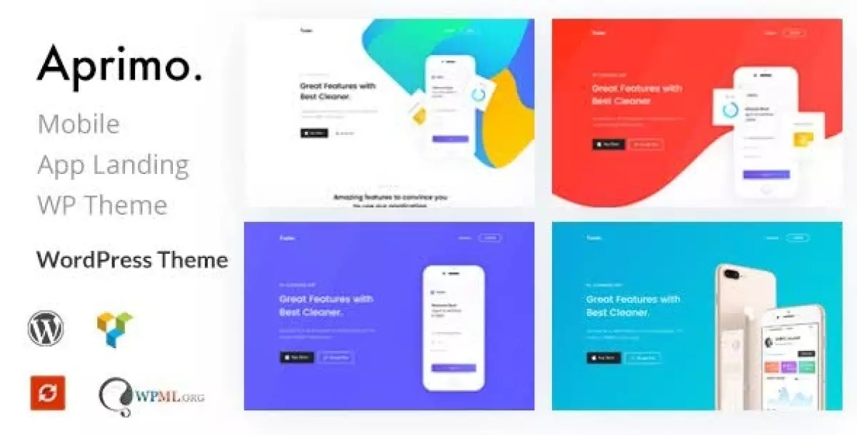 Aprimo - Mobile & App Landing WordPress Theme