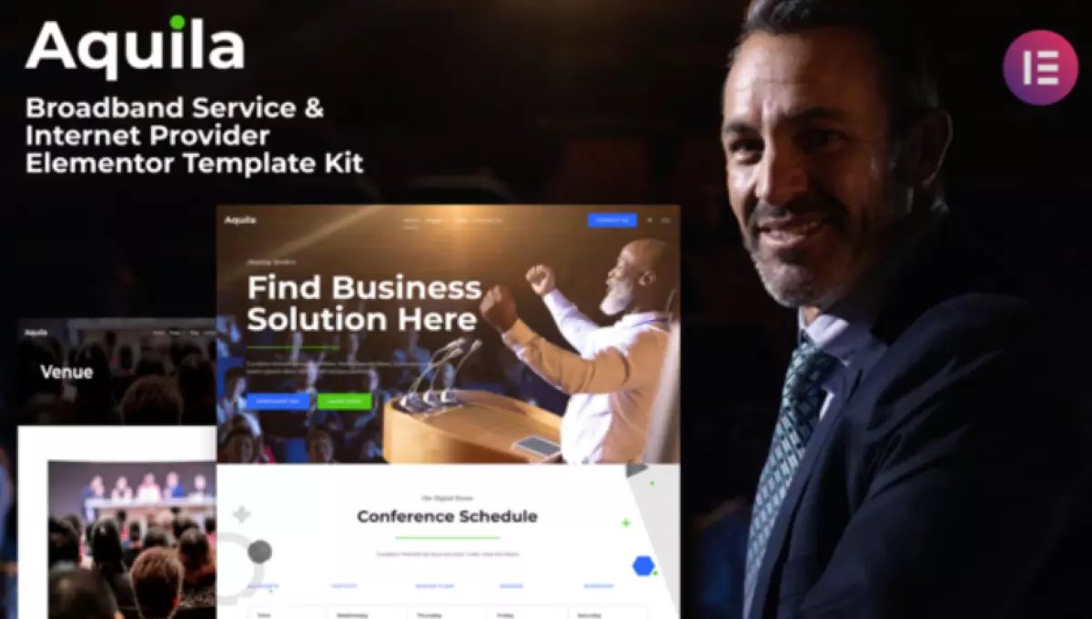 Aquila – Webinar &amp; Digital Conference Elementor Template Kit