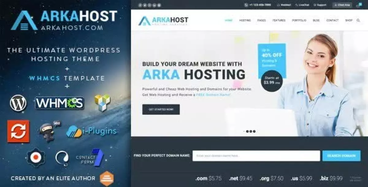 Arka Host - WHMCS Hosting, Shop & Corporate Theme  5.4
