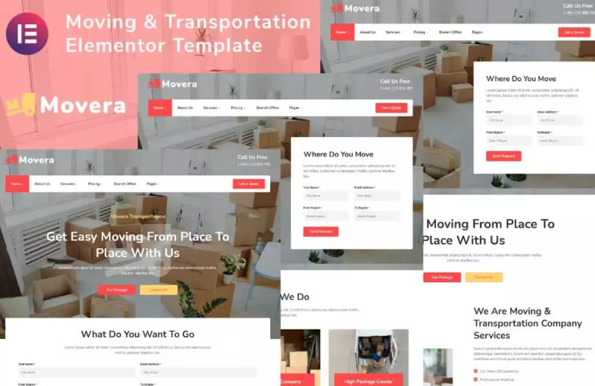 Movera - Moving Company Elementor Template