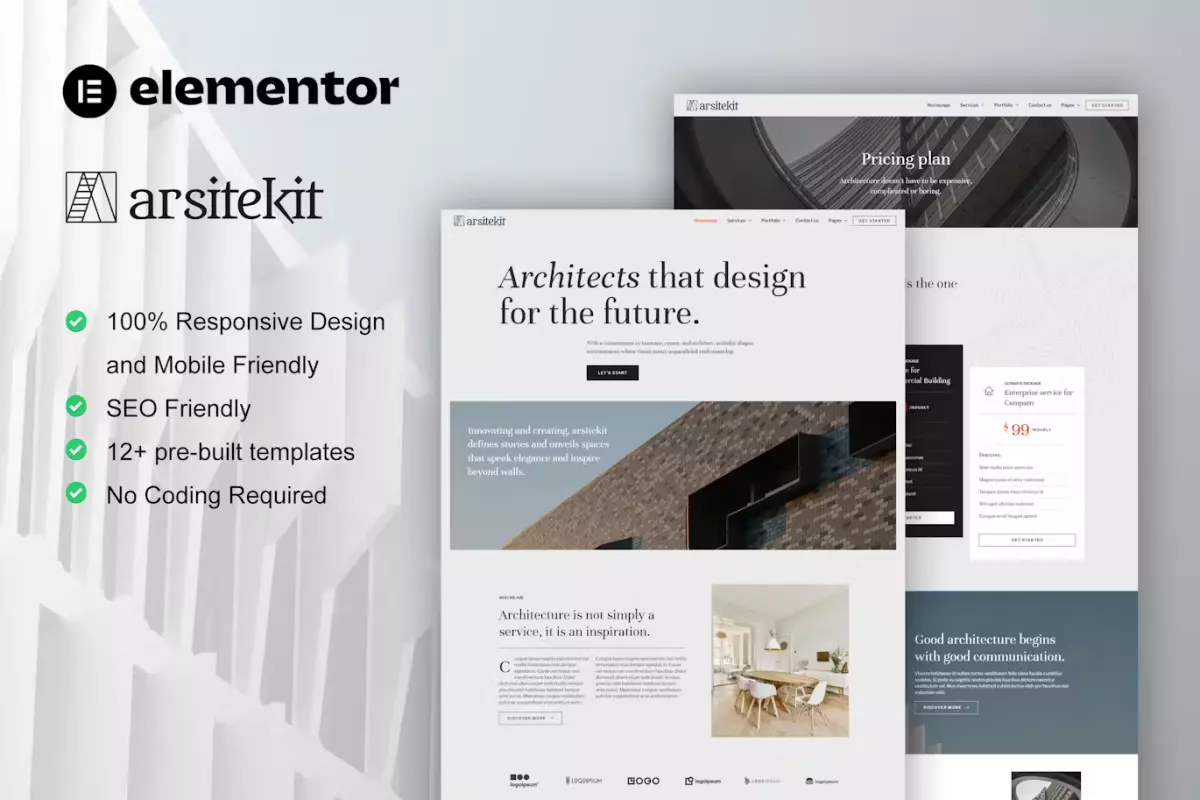 ArsiteKit - Architecture &amp; Construction Elementor Pro Template Kit