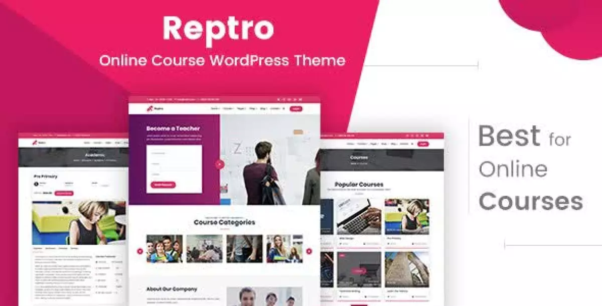 Reptro - Online Course WordPress Theme