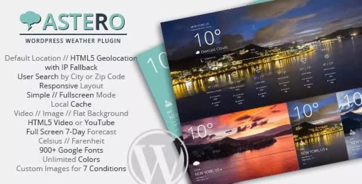 Astero WordPress Weather Plugin  2.0.0