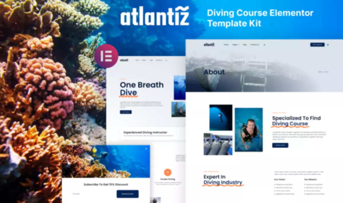 Atlantiz – Diving School Elementor Template Kit