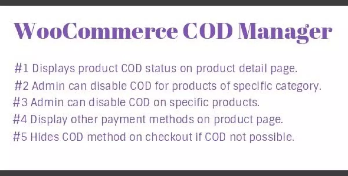 [WISH] WooCommerce COD