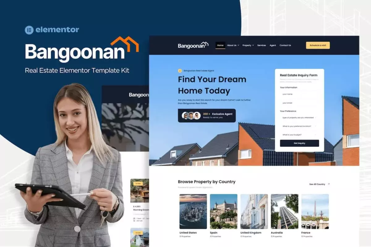 Bangoonan - Real Estate &amp; Property Elementor Template