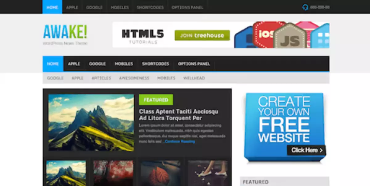 AWAKE SLEEK, COLORFUL MAGAZINE STYLE WORDPRESS THEME