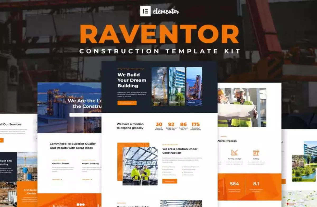 Raventor - Construction & Architecture Elementor Template