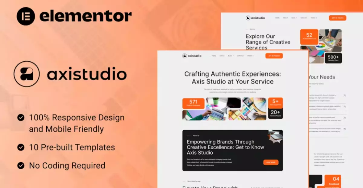 Axistudio - Branding &amp; Creative Studio Elementor Template Kit