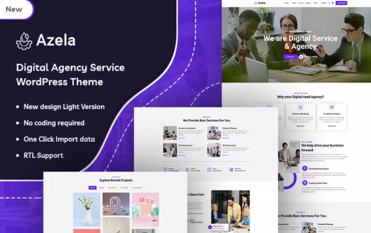 Azela - Digital Agency Service WordPress Theme