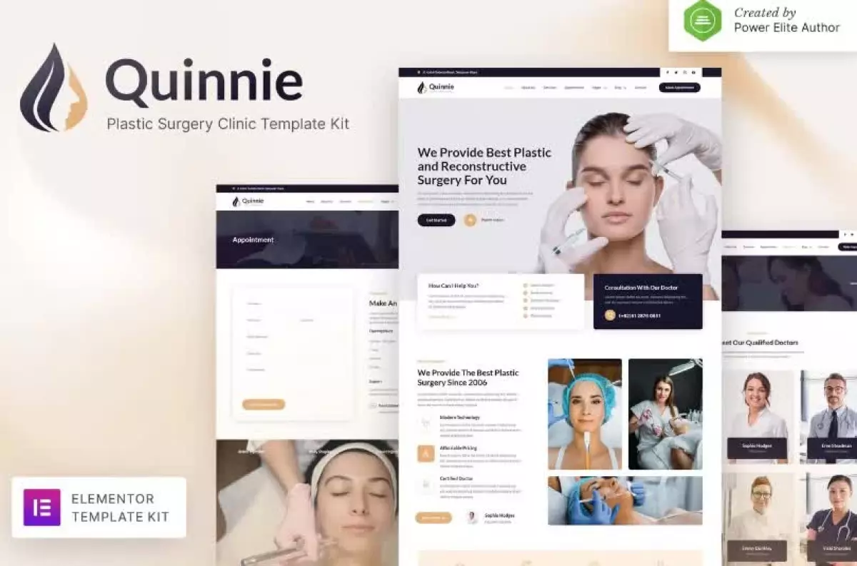 Quinnie – Plastic Surgery Clinic Elementor Template