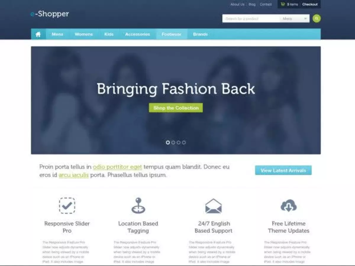 CyberChimps e-Shopper Pro WordPress Theme