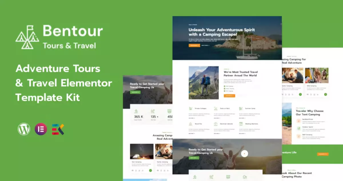 Bentour - Travel &amp; Tour Booking Elementor Template Kit