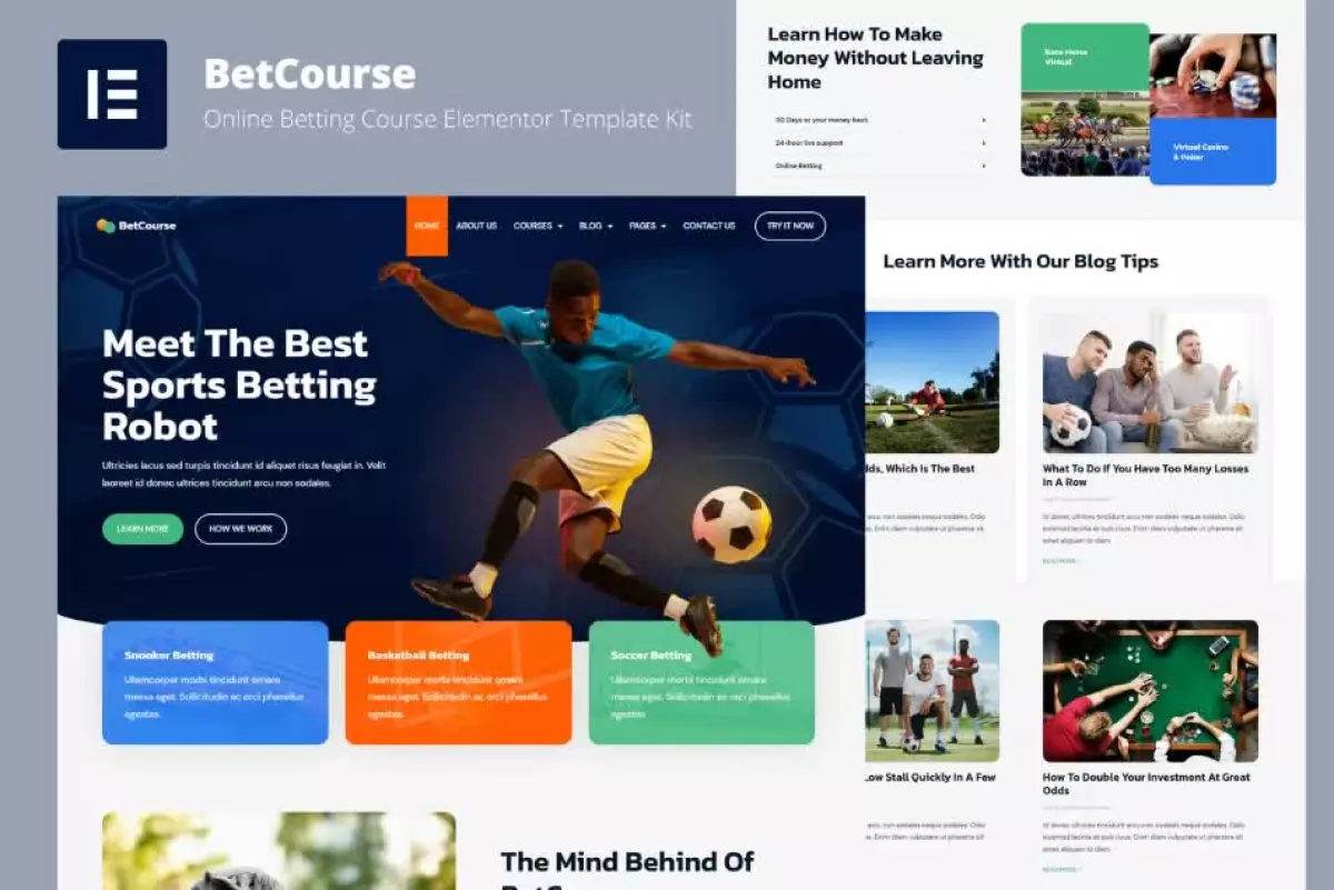 BetCourse - Sports Betting and Prediction Course Elementor Template