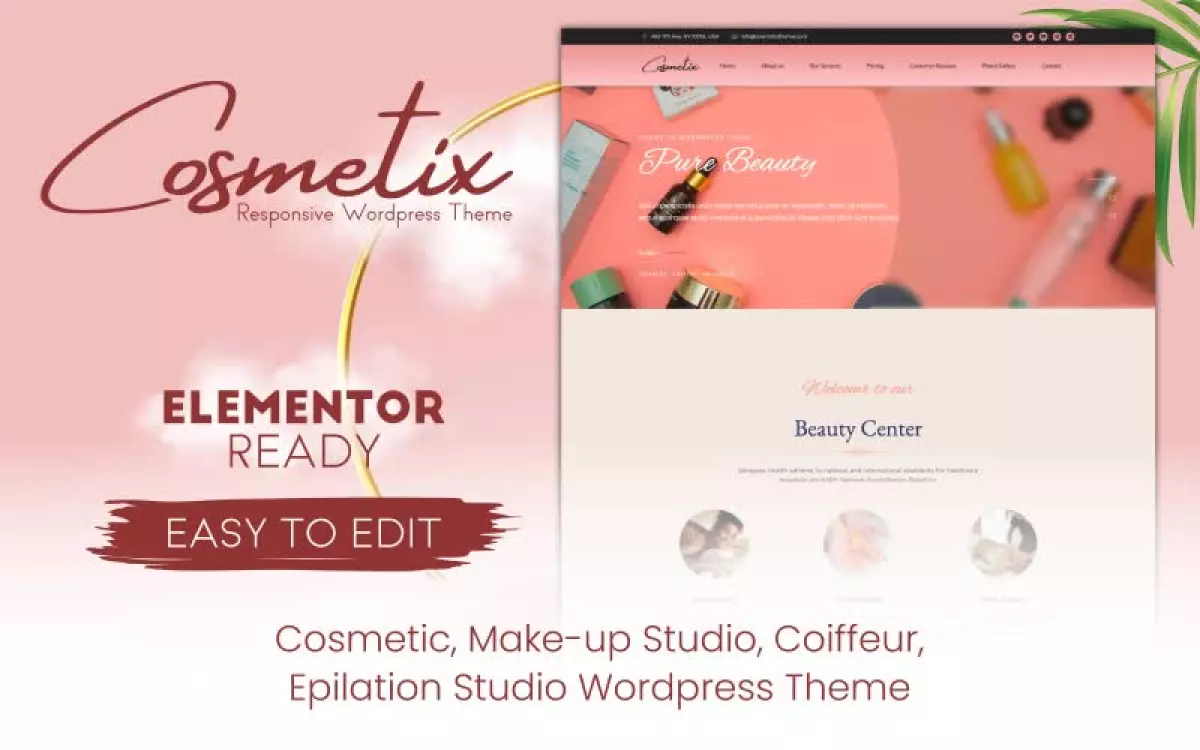 Cosmetix - Cosmetics, Make-Up Studio, Women Hairdresser Wordpress Theme WordPress Theme