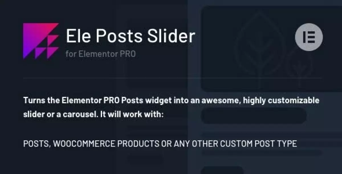 [WISH] Ele Posts Slider - any post type slider for Elementor