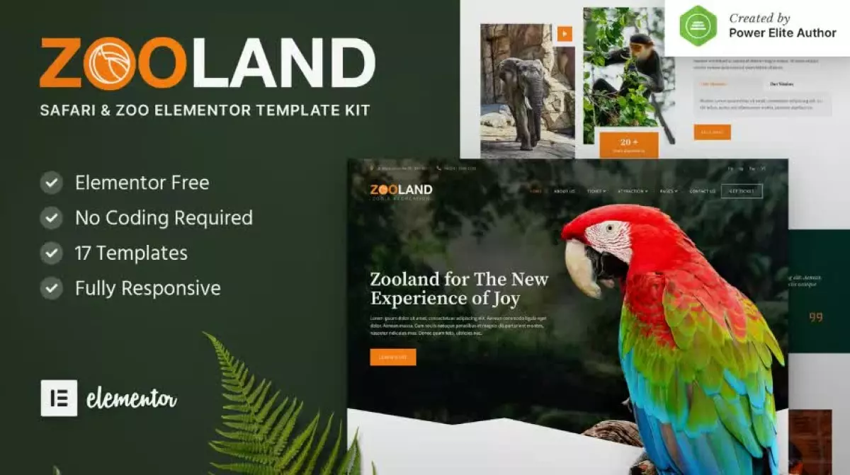 Zooland – Safari & Zoo Elementor Template