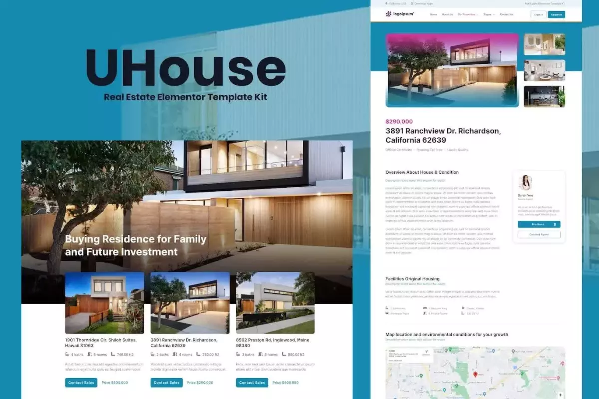 UHouse - Real Estate Elementor Template