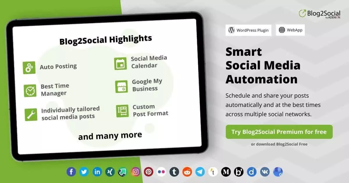 Blog2Social: Social Media Auto Post & Scheduler 6.9.11