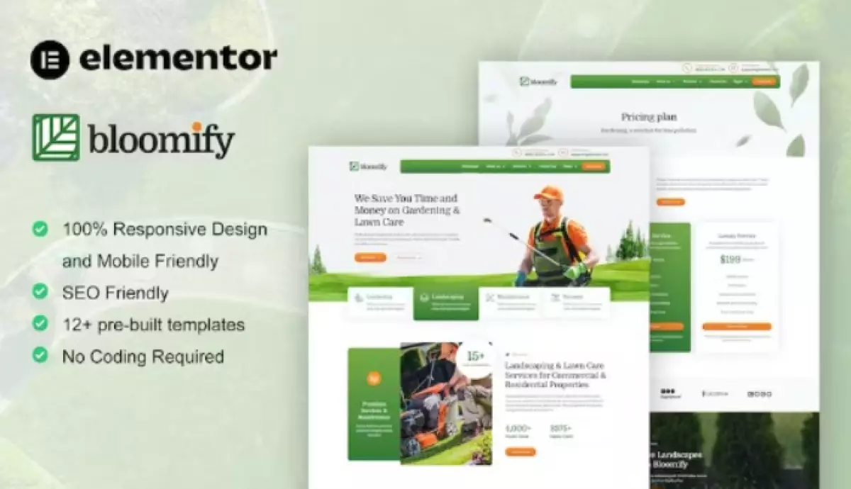 Bloomify – Gardening &amp; Landscape Service Elementor Template Kit