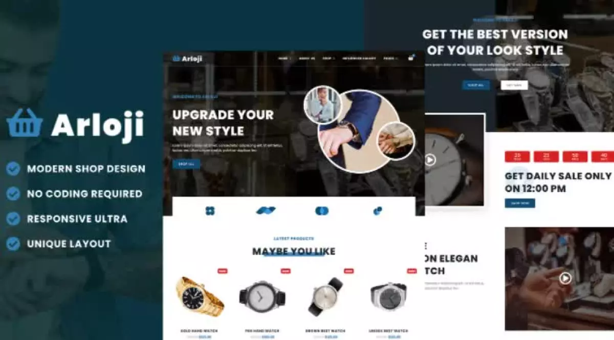 Arloji - Modern Hand Watch Shop eCommerce Elementor Template