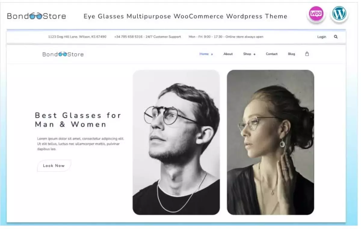 Bond Store &#8211; Eye Glasses Multipurpose Shop WooCommerce Wordpress Theme