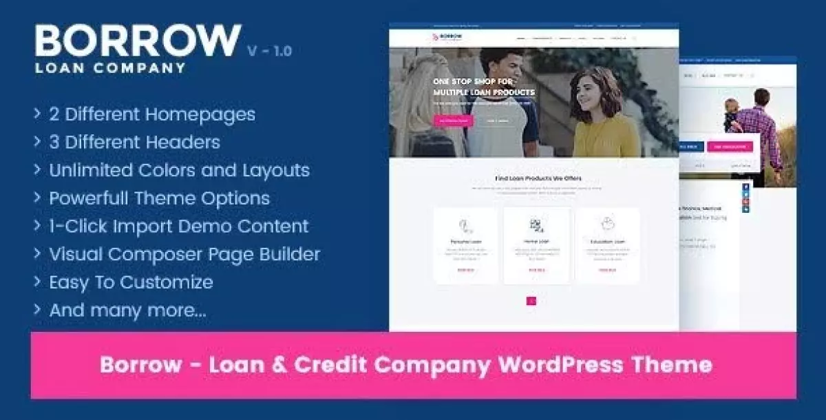 Borrow - Loan Company Responsive WordPress Theme