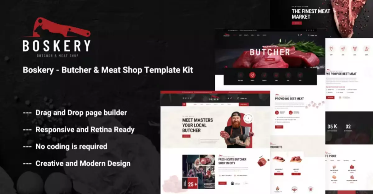 Boskery – Butcher &amp; Meat Shop Template Kit