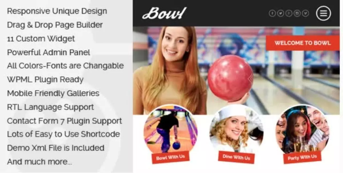 Bowl - Responsive Bowling Center WordPress Theme