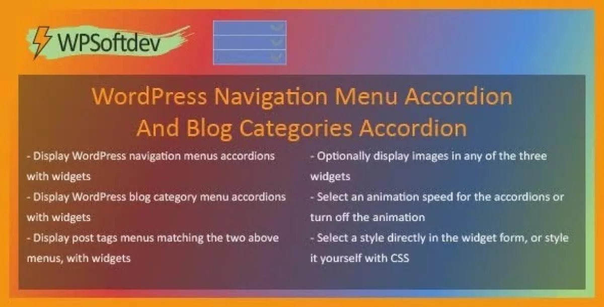 [WISH] WPSoftdev WordPress Navigation Menu Accordion And Blog Categories