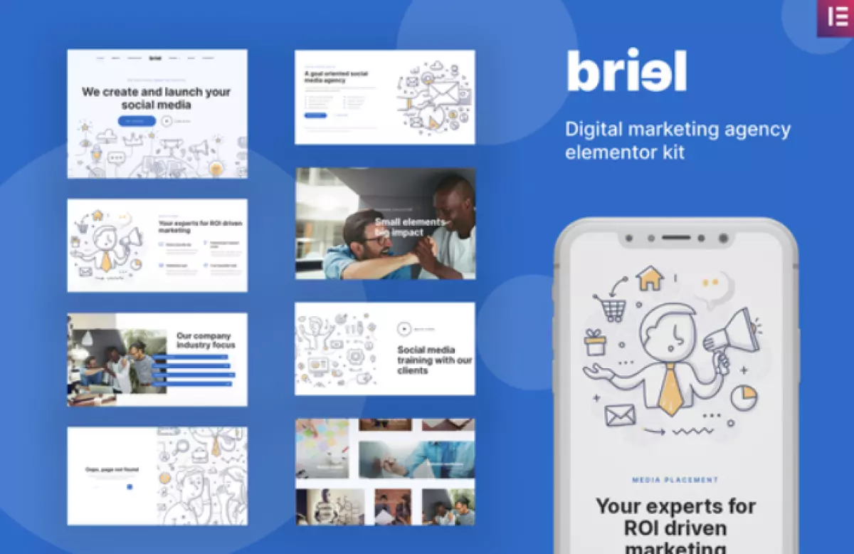 Briel – Digital Marketing Agency Elementor Template Kit