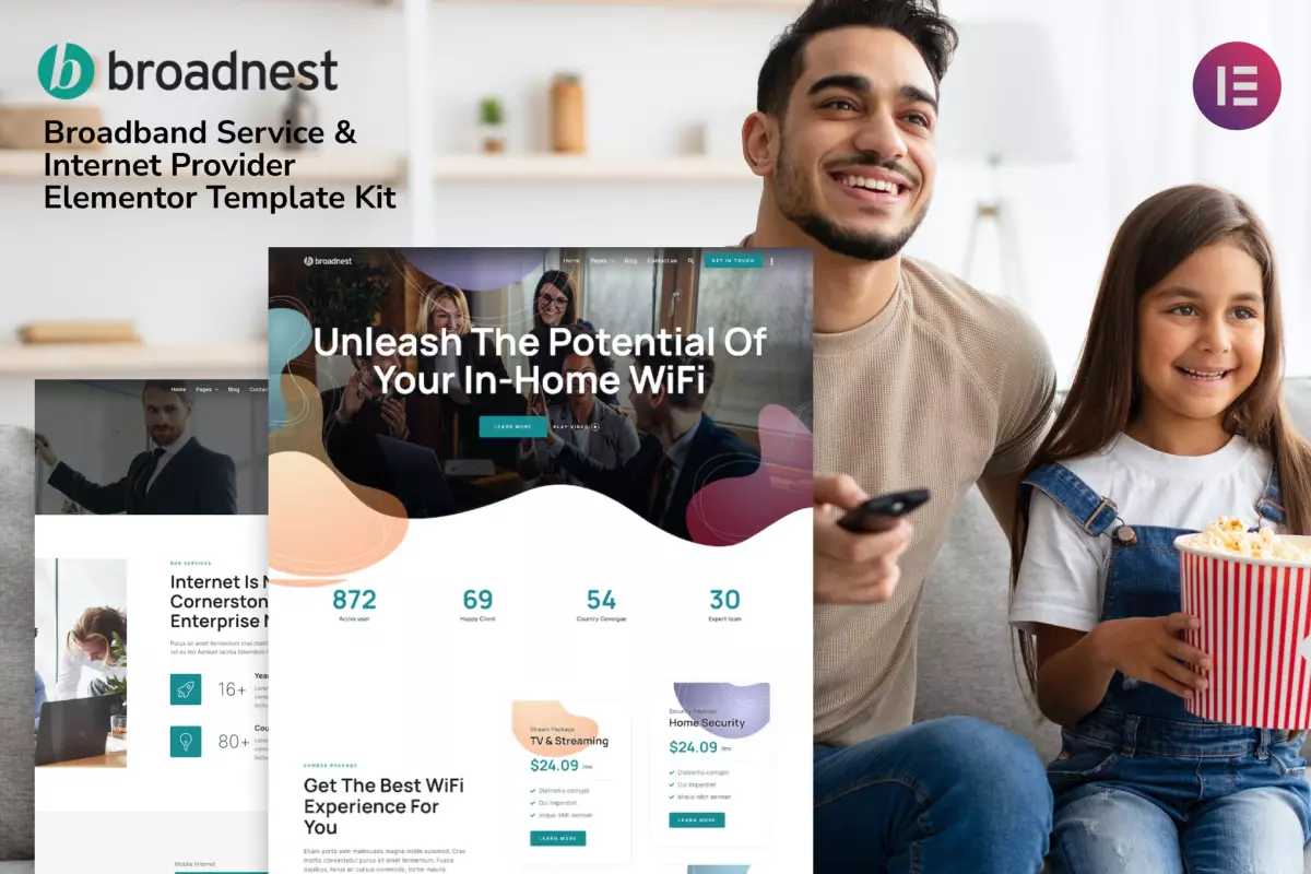 Broadnest - Broadband Service &amp; Internet Provider Template Kit