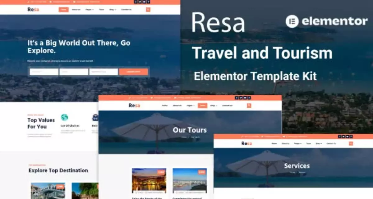 Resa - Travel & Tourism Elementor Template