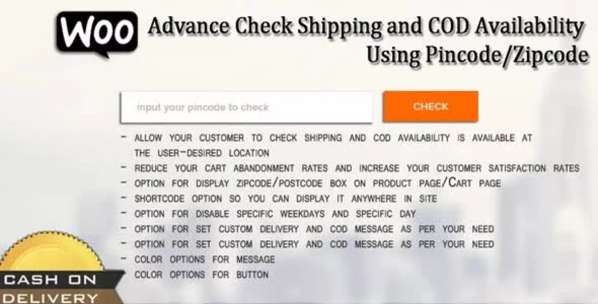 [WISH] Woo Advance Check Shipping and COD Availability Using