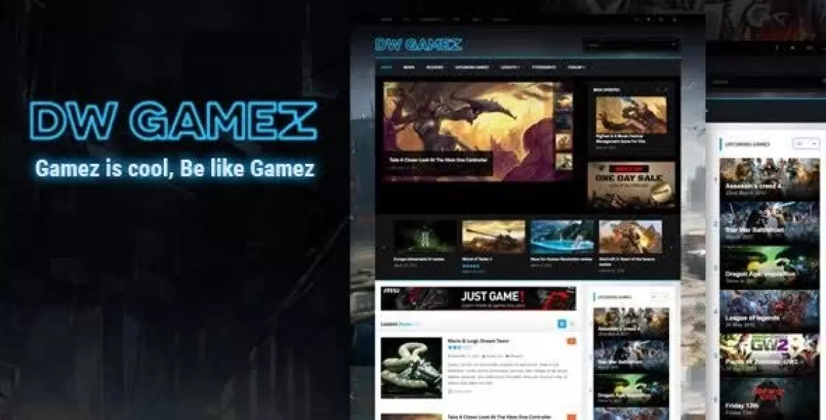 DW Gamez - Responsive WordPress Gaming Theme